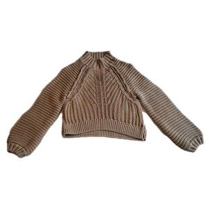 Free People Sweetheart Ribbed Knit Sweater Cotton Fisherman Knit Size XS